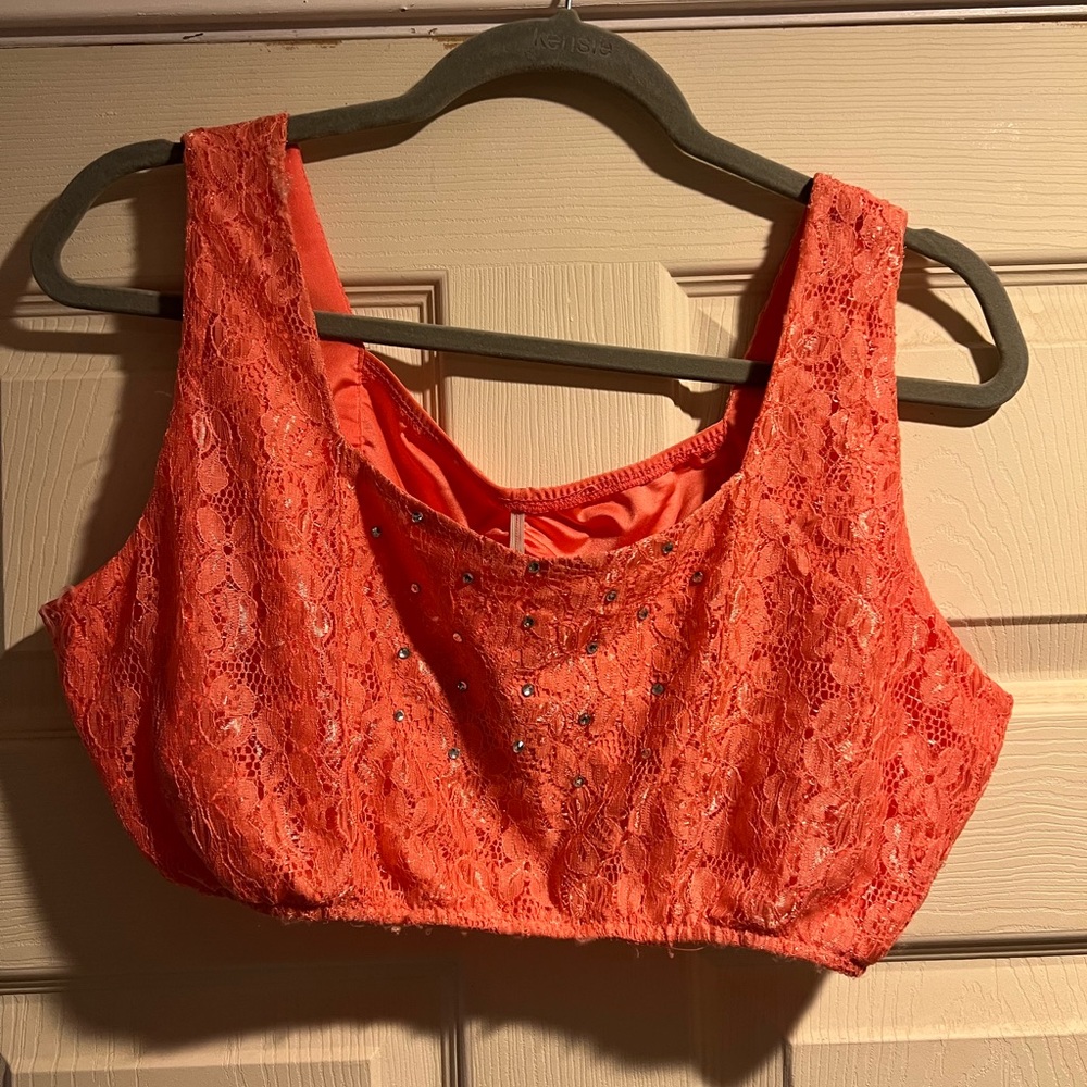 Peach 2 piece dance costume | adult XL
